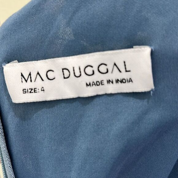 Mac Duggal Sparkling Blue Maxi Gown - Picture 10 of 13